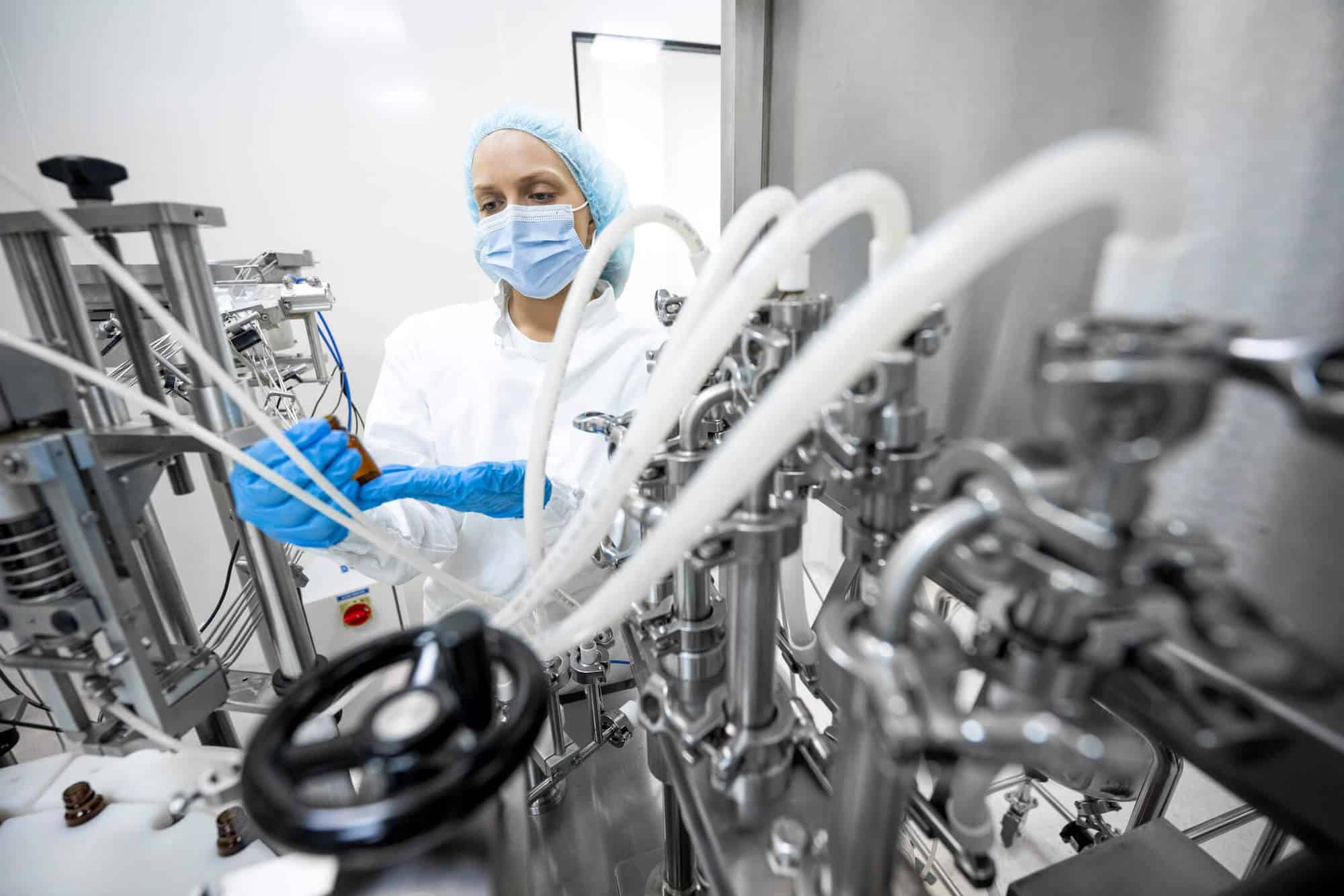 scientist working with equipment in the lab